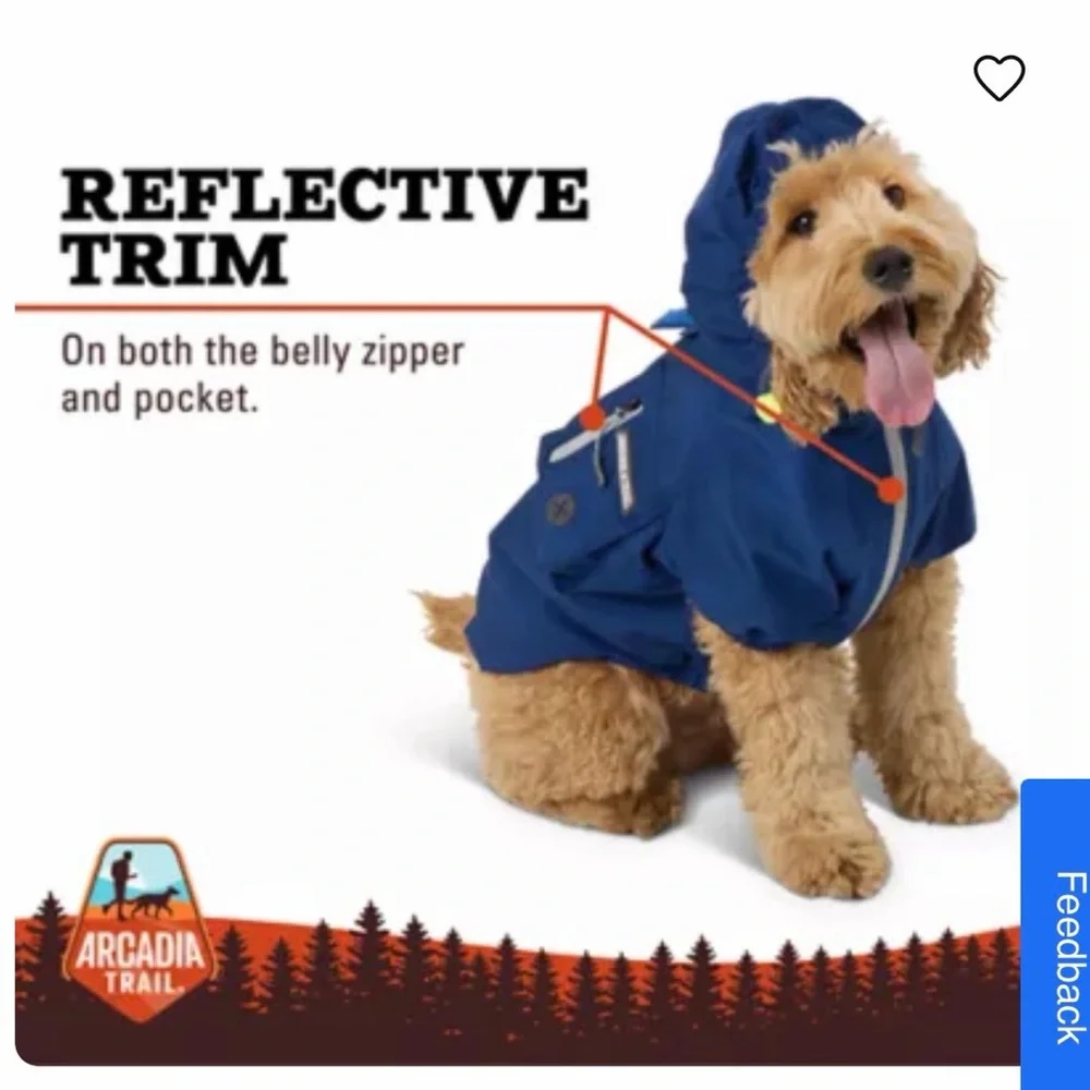 NWOT Arcadia Navy Dog Raincoat
